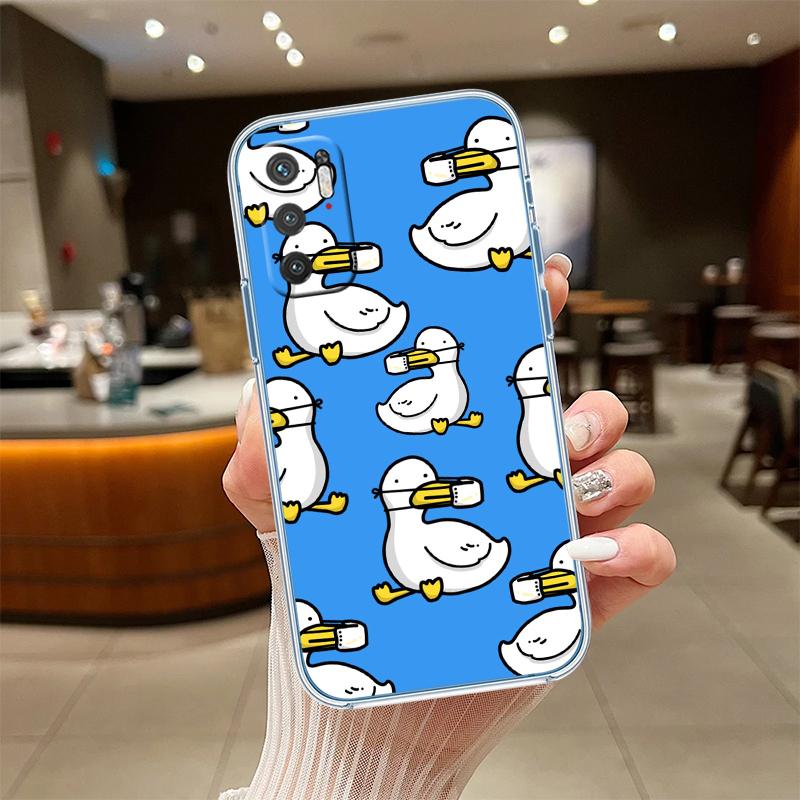 UP27 DUCK Cartoon Transparent Phone Case for Motorola Moto G7 G8 G9 G84 G85 G73 G24 G15 Z2 Play Power Plus