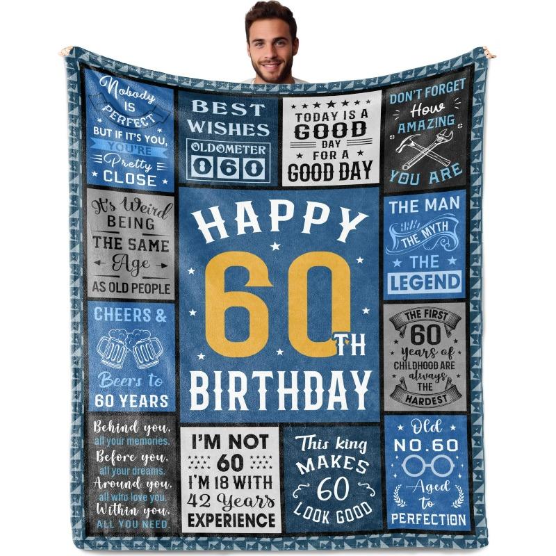 80. Geburtstag Geschenkdecke Druck Weiche und Bequeme Flanelldecke für Sofa Bett Wohnzimmer