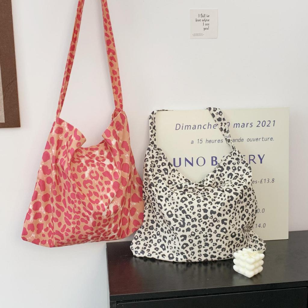 Dámska crossbody taška Tote s leopardím vzorom a veľkou kapacitou - Trendový kórejský štýl 2025