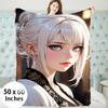 Closeup of a sexy anime beauty Flannel printed blanket suitable for all seasons suitable for living room office sofa and travel