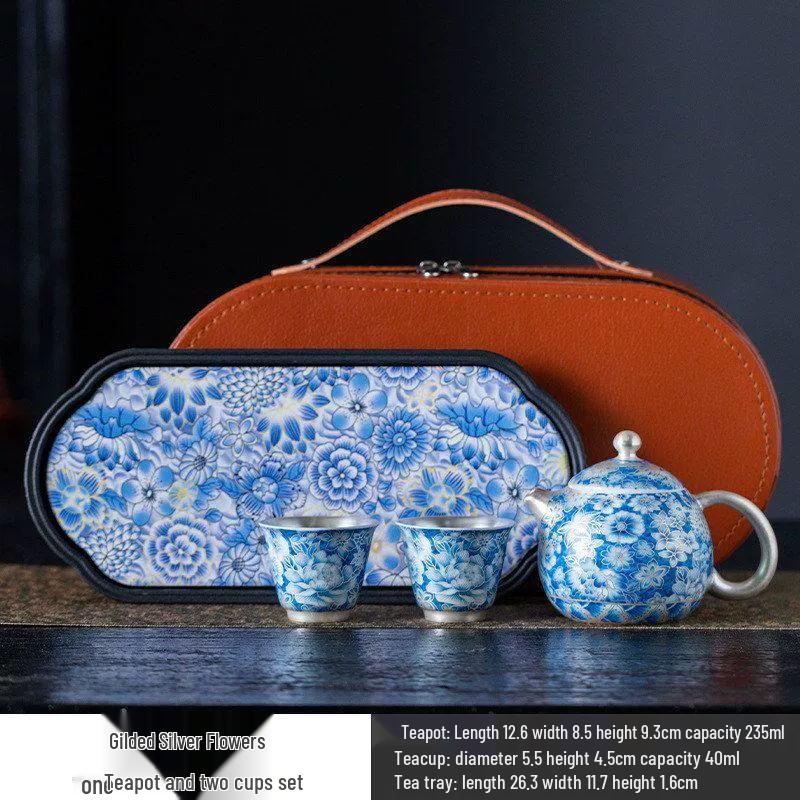 Artisan Silver Dragon Egg Teapot Set