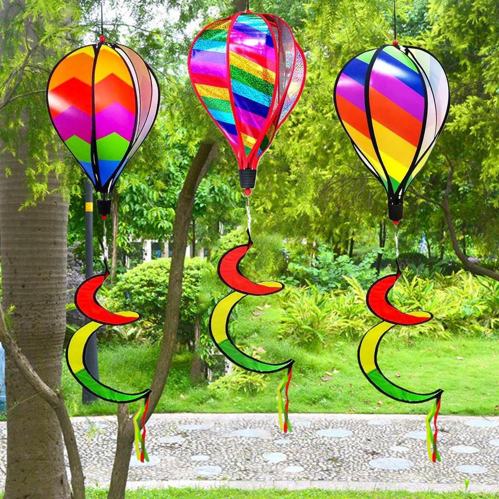 Hot Air Balloon Wind Spinners 3X Air Balloon Wind Spinner Windsock Ornament Outdoor Decoration For Yard Garden Patio Fences