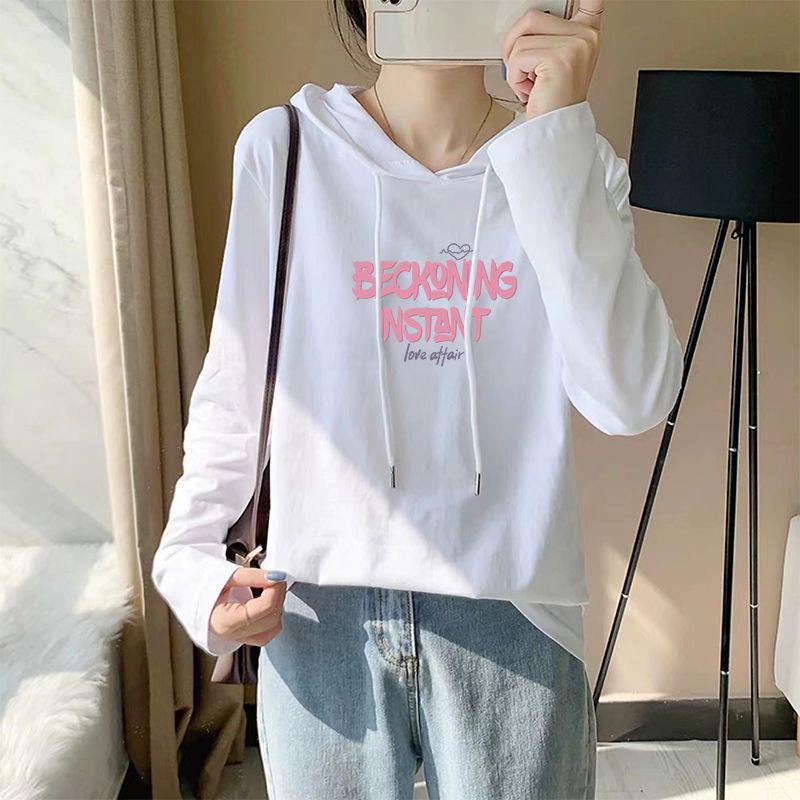 

Women s White Slim Fit Cotton Sweatshirt with Embroidered Letters - Long Sleeve, Lightweight, and Stylish Hoodie. 4XL [Fits 73-83kg]