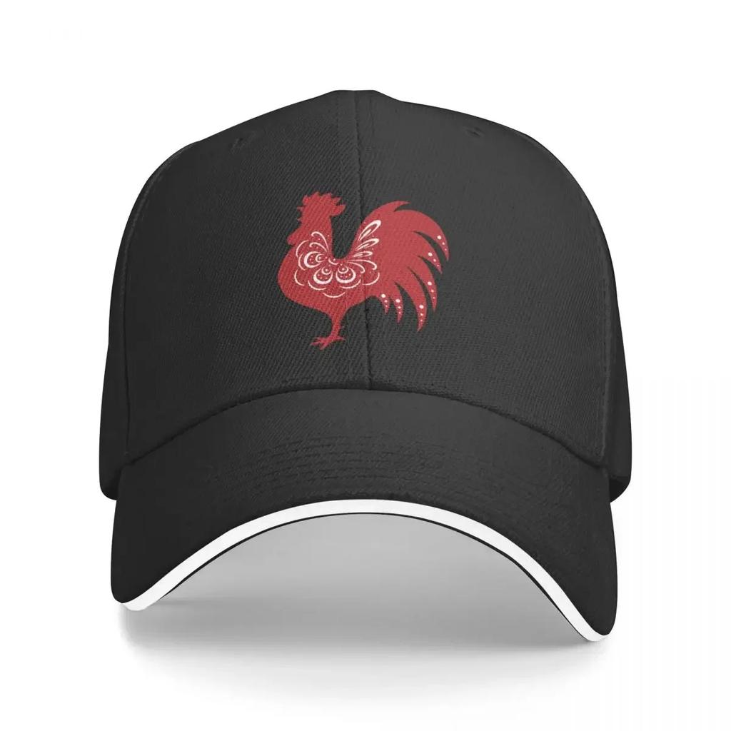 Red rooster icon art Baseball Cap Cosplay Snap Back Hat Bobble Hat Girl'S Hats Unisex's
