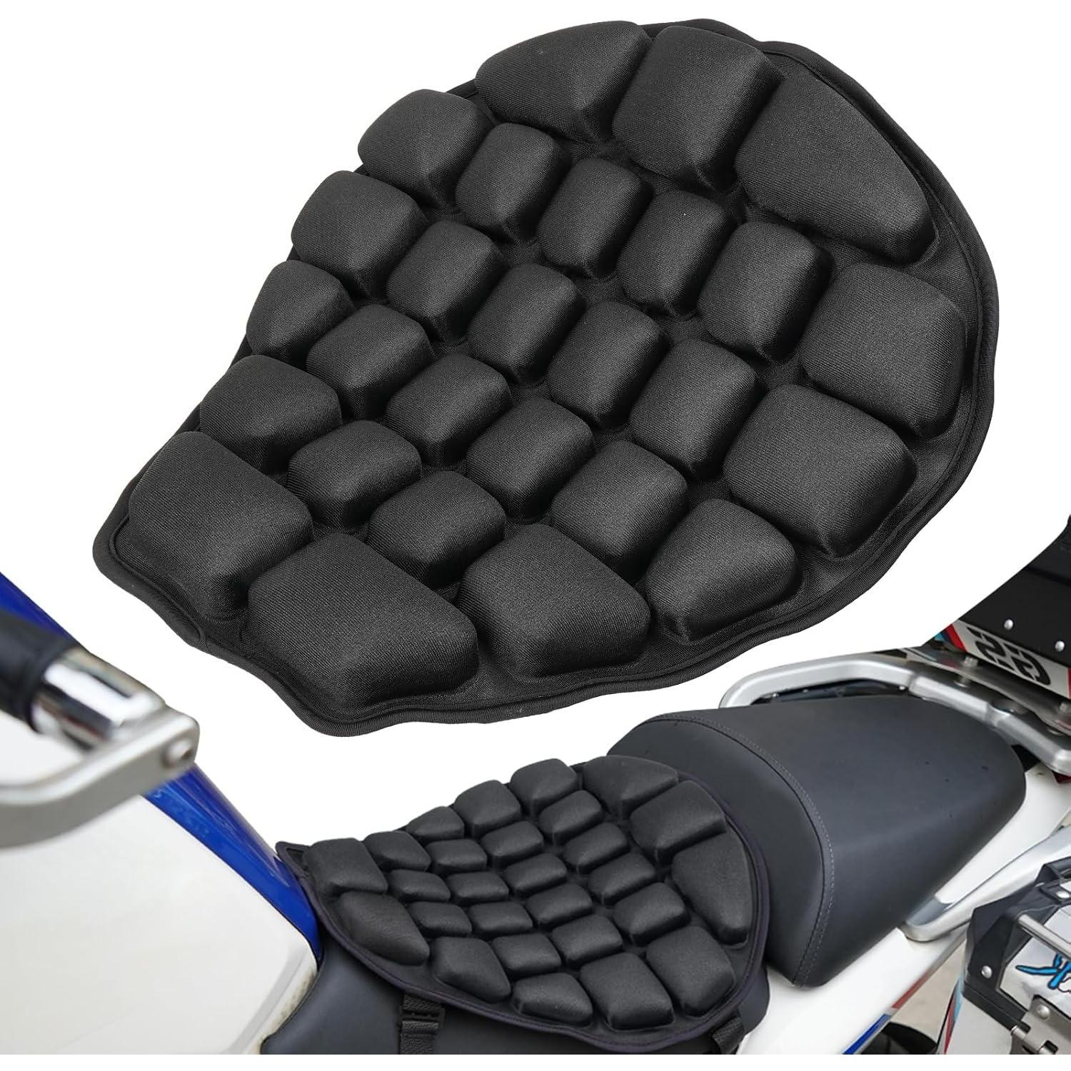 Motorcycle Seat Cushion Air Pad, Pressure Relief Ride Motorcycle Air Cushion Saddles Compatible with Harley Davidson Motorcycle (Black) чёрный