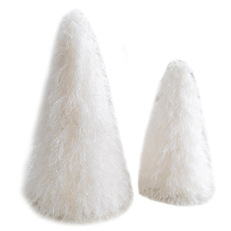 

Miniature Foam Sequins/Plush Christmas Tree Holiday Embellishment for Office Decorative Festives Tree with Ornament белый