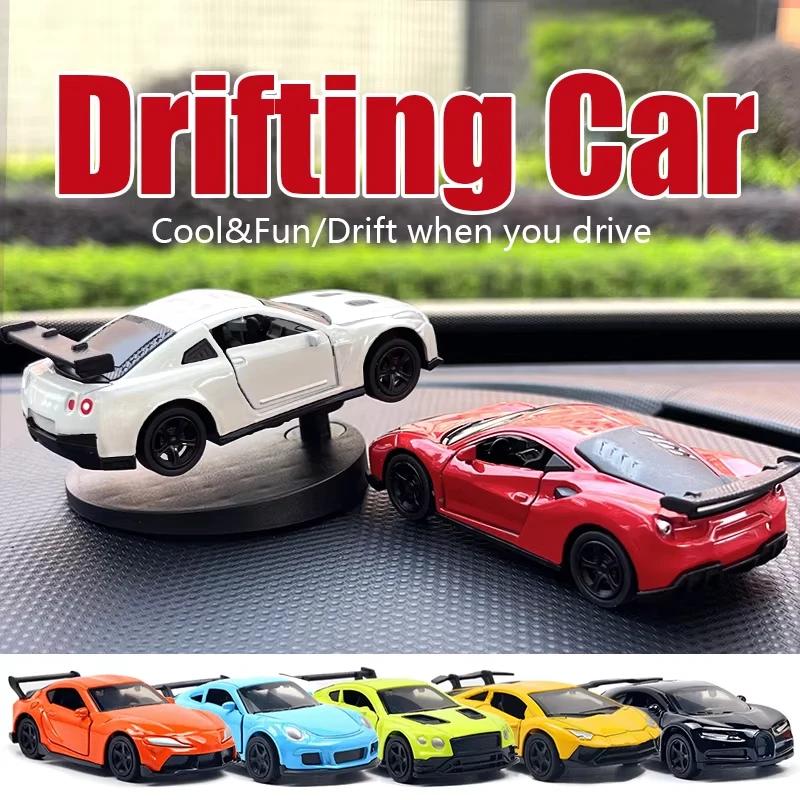Mini Alloy Drift Car Model Simulation Sports Vehicle Decor for Car Interior 1:64 Scale Car Toy Ornament Collectible Gift
