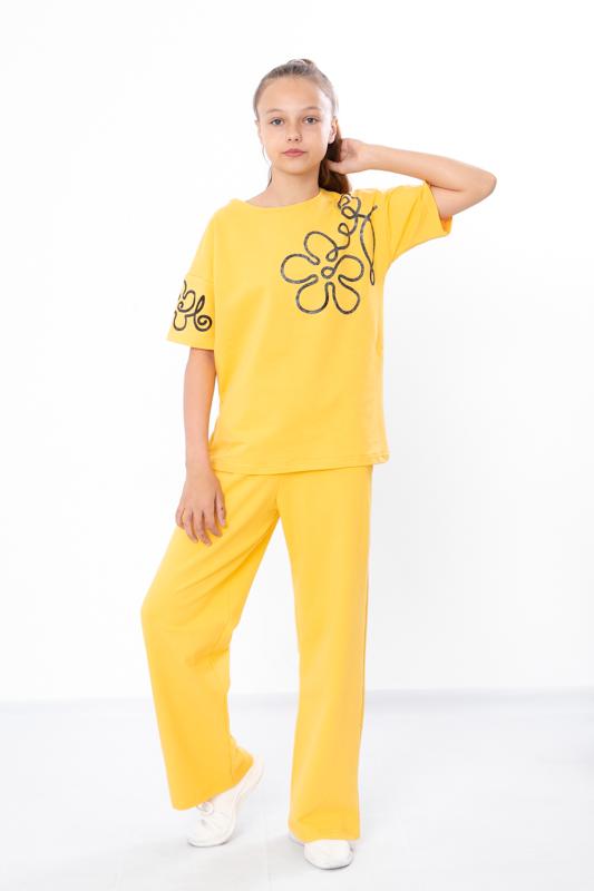 Stylish Teen Girls’ Set – Comfy Cotton Tee & Relaxed Fit Pants, Summer, 6430-057-33 HC