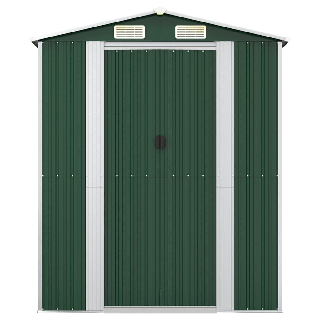 vidaXL Geräteschuppen Grün 192x108x223 cm Verzinkter Stahl