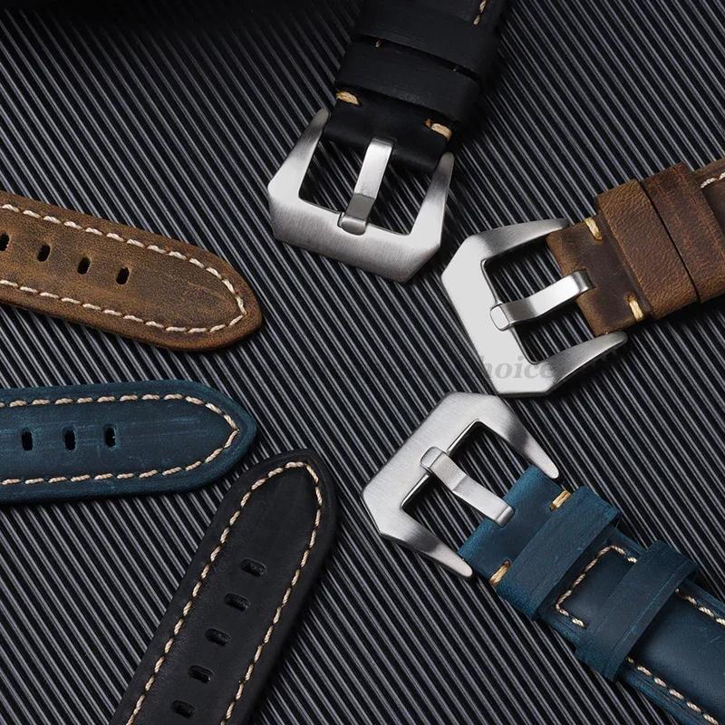 Genuine Leather Watch Strap for Panerai Band Men Women PAM111/441/312 Horse Cowhide Leather Belts 20mm 22mm 24mm 26mm for Casio