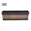Long Flower Planter for Railings 18 Inch Rectangular Box, Imitation Wood Grain Window Box Planter, Plastic Vegetables Non Deformable Plant Basins