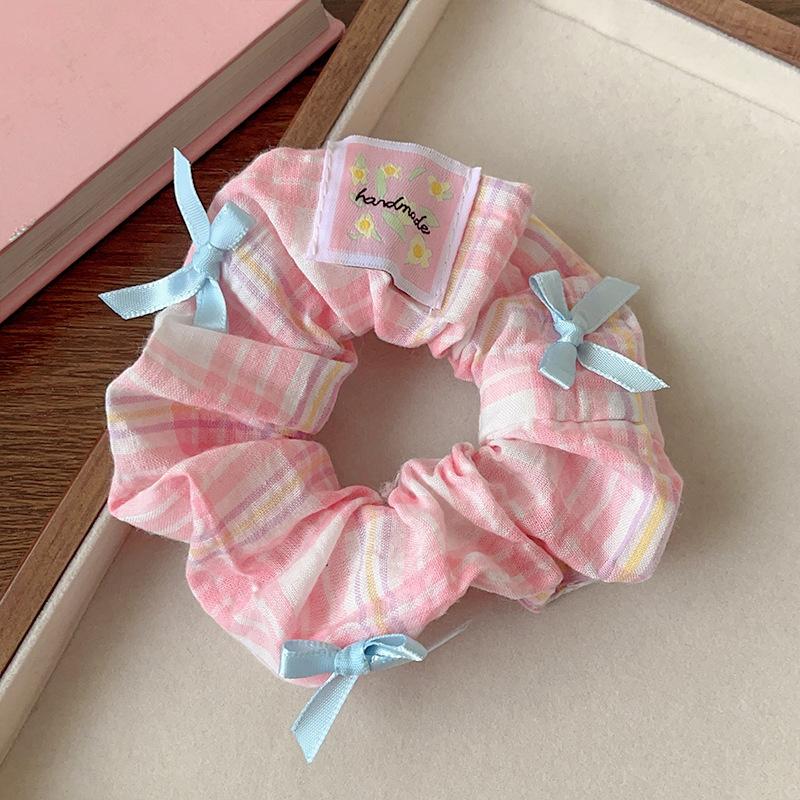 Elegant Print Lace Edge Wide Scrunches For Women Girls Sweet Hair Tie Cute Exquisite Hair Band  Hair Accessories Gifts
