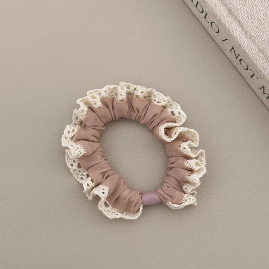Lace-trimmed Ice Silk Hair Tie, Large Intestine Hair Tie, Spring and Summer Rubber Band Hair Tie