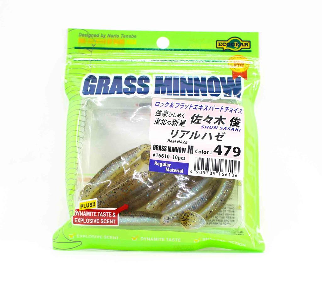 Ecogear Soft Lure Grass Minnow M 2-1/2 Inch 10 Piece Per Pack 479 (6106)
