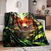 1PC Fox Print Blanket, Throw For Sofa, Bed, Travel, Printing Blanket With Soft And Warm Fabric Yy250918126