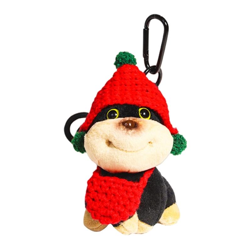 Cute Bees Dog Plush Keychain Charm Versatile Dog Bees Keychain Plush Charm Unique Accessory for Bag Embellishment