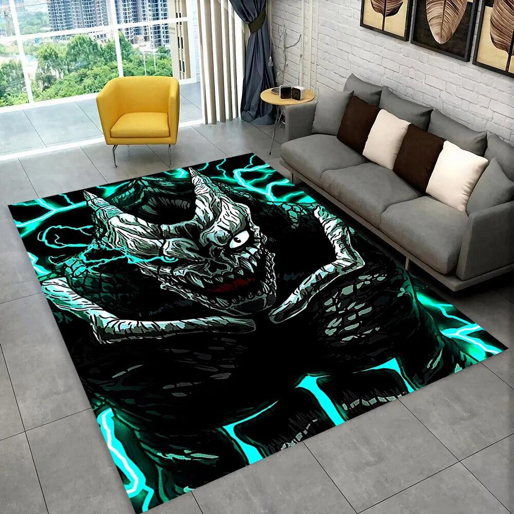 Tappeto Cartoon Anime Kaiju No.8 3D per Soggiorno Camera da Letto Casa Decorazione Divano, Tappetino Antiscivolo per Giochi Bambini Regalo