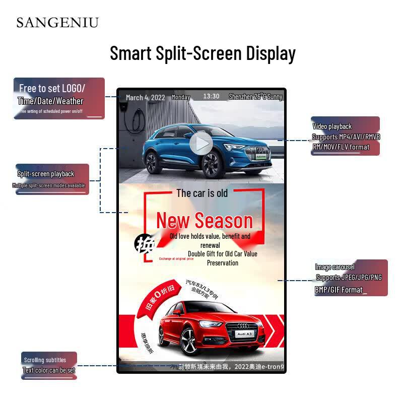 SANGENIU 21.5-inch Wall-Mounted Capacitive Touch Display CN plug (adapter included) черный