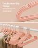 SONGMICS Velvet Hangers, Set of 30 Clothes Hanger with Rose Gold Swivel Hook, Non-Slip, and Space-Saving, 0.2-Inch Thick