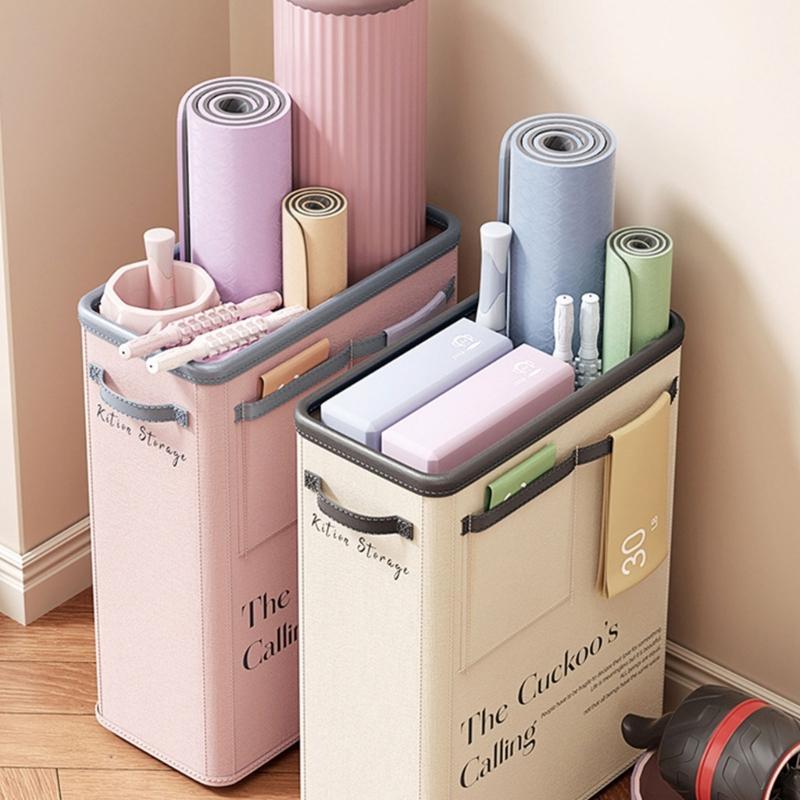 Sturdy Cloth Yoga Mat Holder Foldable Storage Box for Exercise Equipment Organization