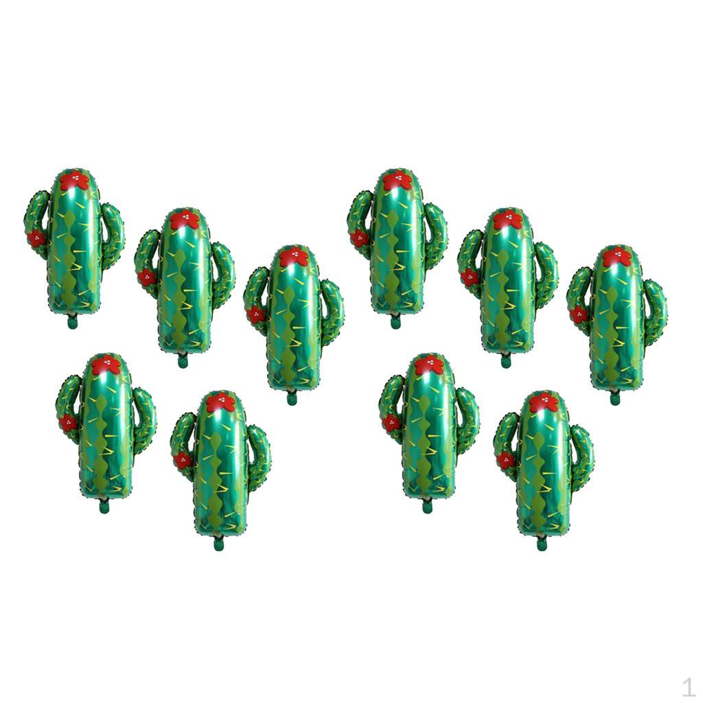 

Pieces of 10 Cute Cactus Shape Aluminium Balloon Birthday Party Decorations