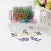 60pcs Plastic-coated Metal Paper Clip 12 Kinds Memo Clips Bookmarks Office Supplies  Office