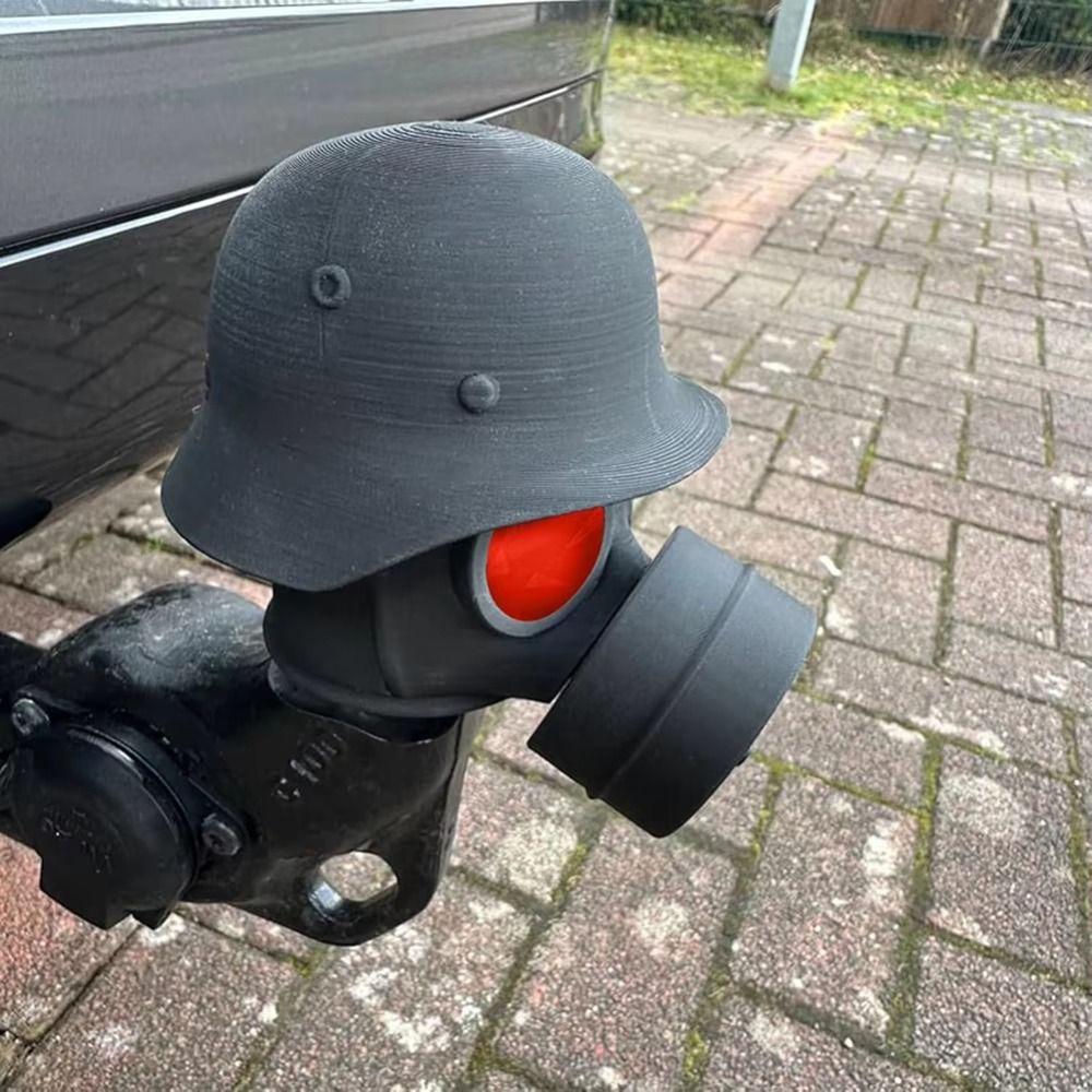 Aesthetic Trailer Ball Cover Decorative Gas Mask Helmet Cover Cap  Cars Caravan Decoration