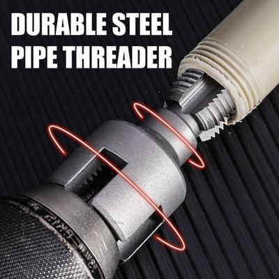 Pipe Threader Kit Electric Drill Compatible PVC Pipe Threading Tool Set 1/2'' 3/4'' Internal