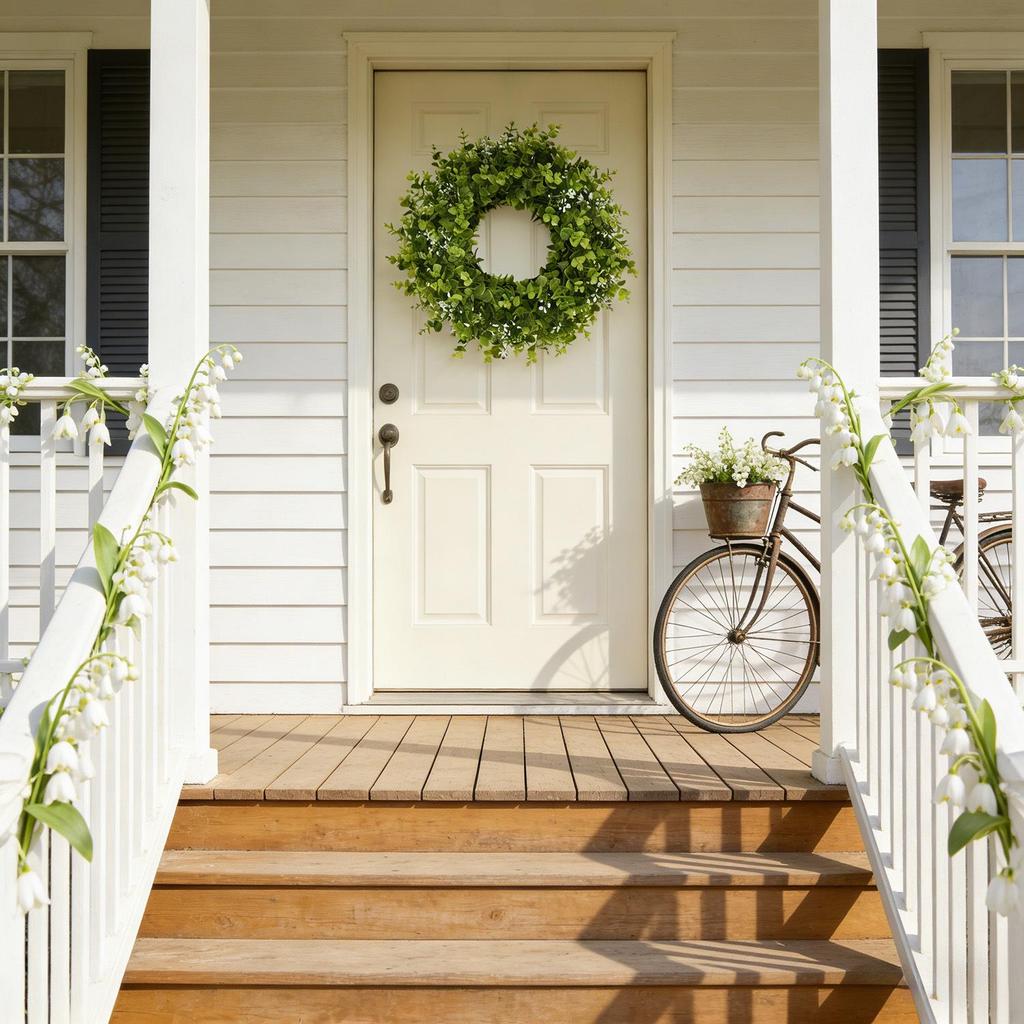 Kai Jin Eucalyptus Leaf and Berry Wreath - Rustic Farmhouse Spring/Summer Wall Decor