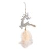 Christmas Tree Ornament Snowflake Plush Pendant Hanging Xmas Pendant with Feather Elements Sequins Bells Winter New Year Party Decor