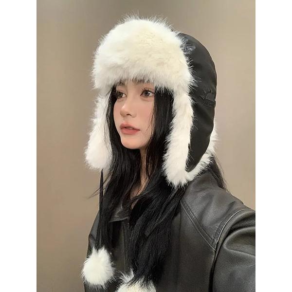 WTEMPO Autumn Winter Ear Protection Plush Bomber Hats Warm Thickened Outdoor Cold-proof Cycling Skiing Hats for Couple