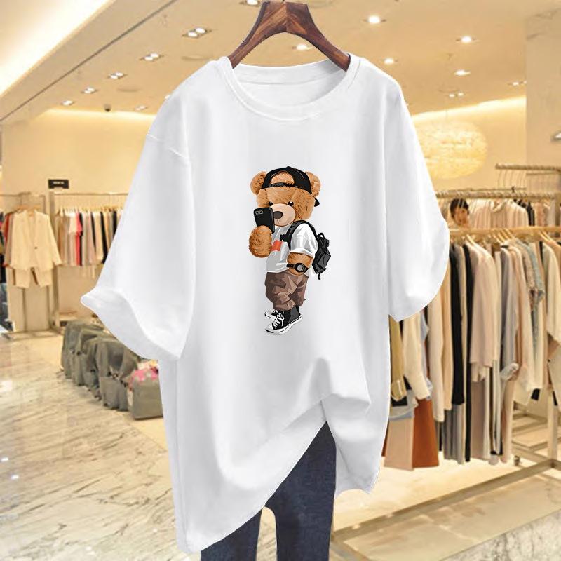 

Тяжелая хлопковая футболка с коротким рукавом женская повседневная универсальная футболка для нижнего слоя свободный топ модный рукав до локтя S