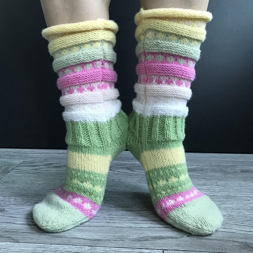Útulné pletené ponožky ve vintage stylu Silné, teplé a měkké Na podzim Zima Dámské punčochy se středním rukávem Punčochové zboží pro běžné nošení na podlahu