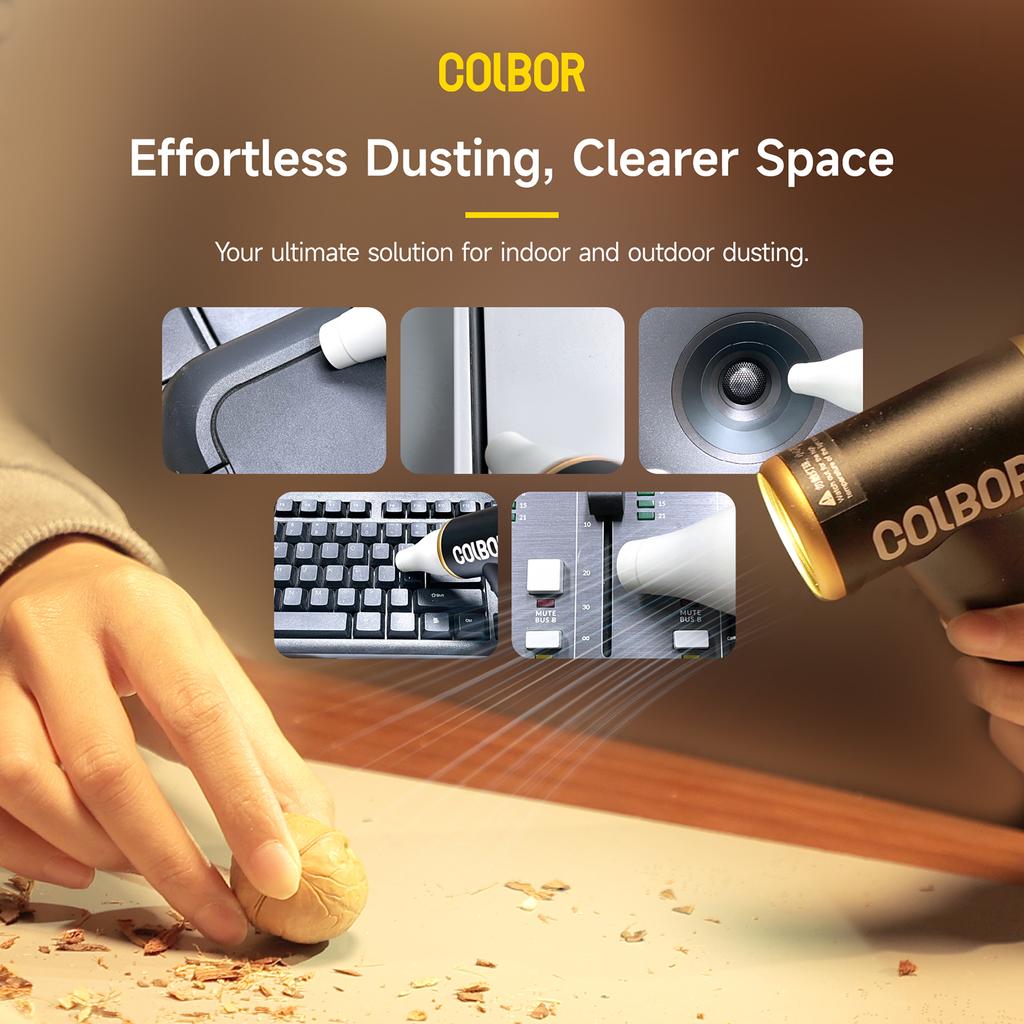 COLBOR AirMaxx A1 60W חשמלי Air Duster Mini Jet מאוורר עם אור LED 100000RPM 4-30m/s ללא שלב