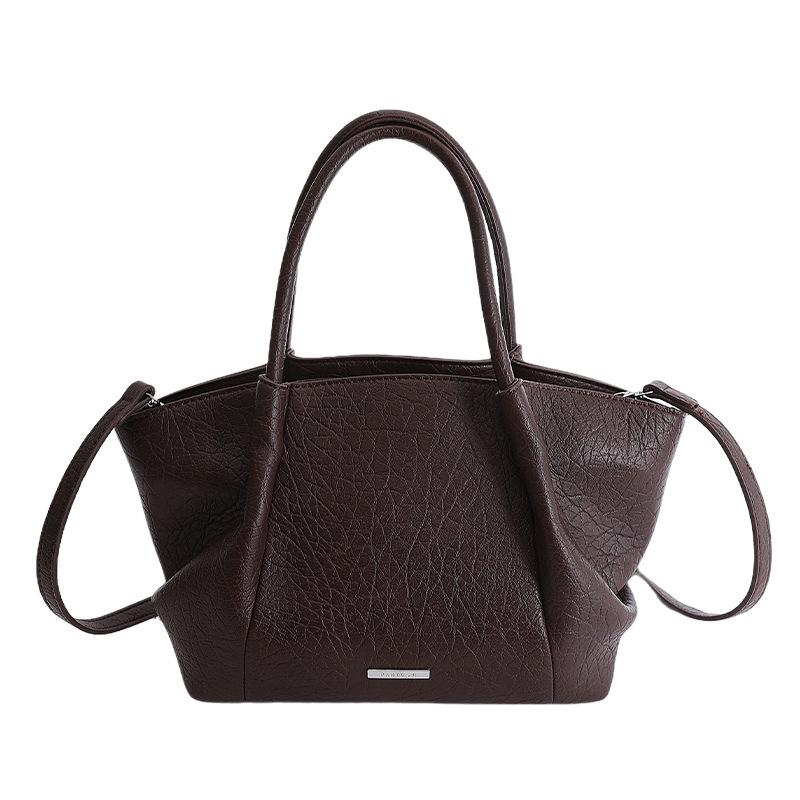 

Retro Women s Large Capacity Pleated Crossbody Handbag for Work, Shopping, and Commuting. One Size кофейный