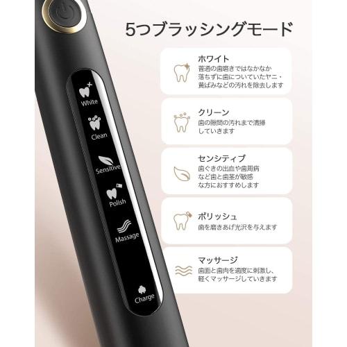 Sonic Electric Toothbrush Set with 8 Replacement Brushes and Case, IPX7 Waterproof, 3 Modes, 2-Minute Auto Timer, USB Charging, 4-Hour Battery Life, 3