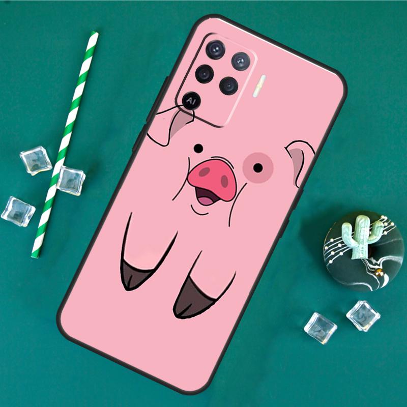 Cartoon Pig Case For Oppo A80 A40 A60 A16 A76 A96 A91 A15 A17 A74 A94 A54 A57S A18 A38 A58 A78 A98 Cover