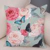 Nordicstyle Roses and Birds Cushion Cover Double Print Decor Plant Pillow Case Soft Plush Pillowcase for Sofa Home Children Room