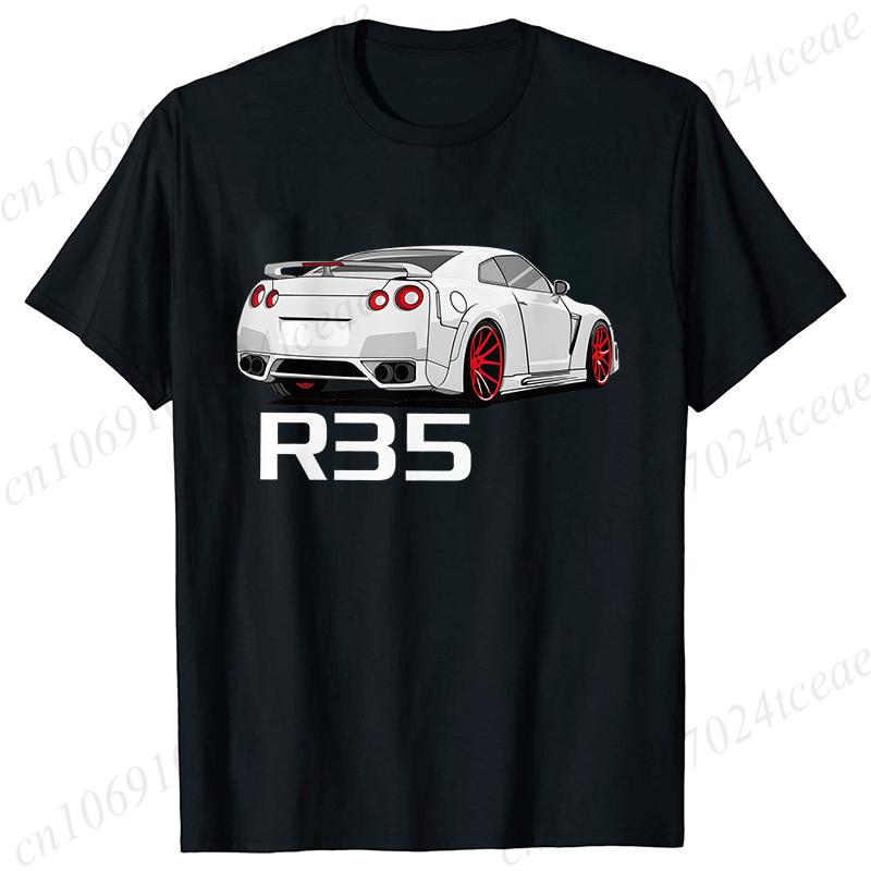 New Fashion Tees Shirt Short Sleeve Men Women Clothing Crewneck Loose Tops Japanese Car Drift Race Car R35 Graphics T-shirts