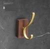 Black Walmut Single Robe Hook Wall Mounted Towel Hook Brushed Gold Painted Clothes Hook Bathroom Hardware