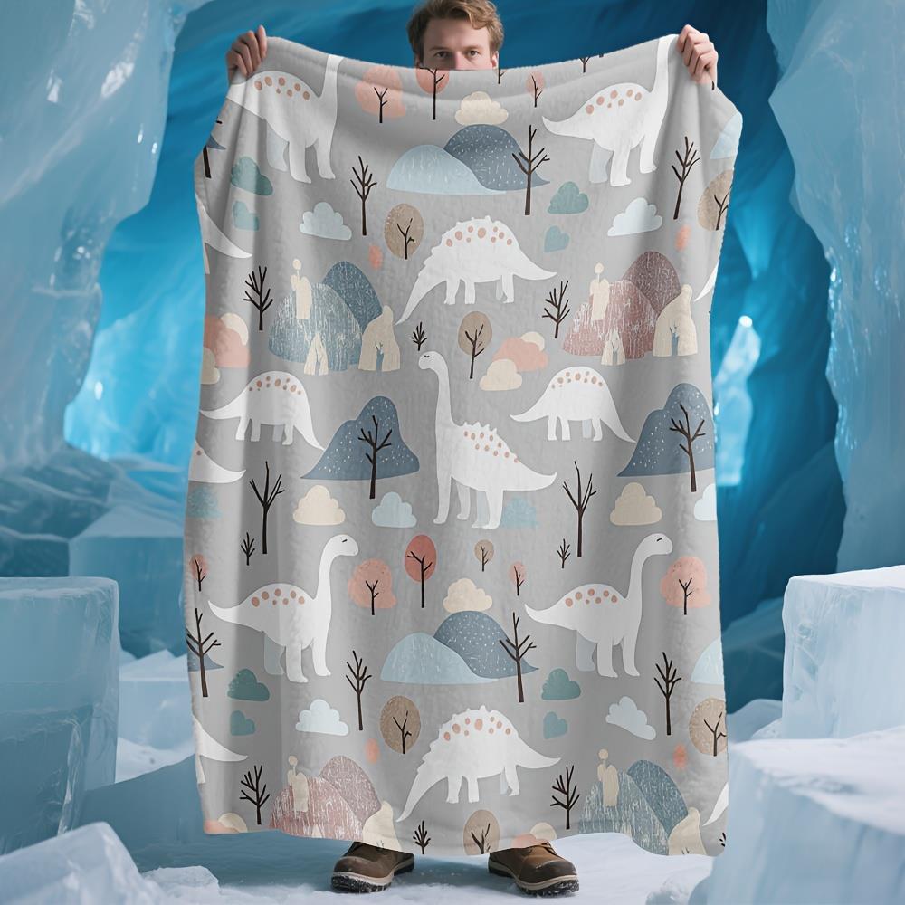 Cute Dinosaur Pattern Throw Blanket Pastel Animal Design for Kids Room Decor BabyGift Gift for Him 70x100 70x100cm28x39in