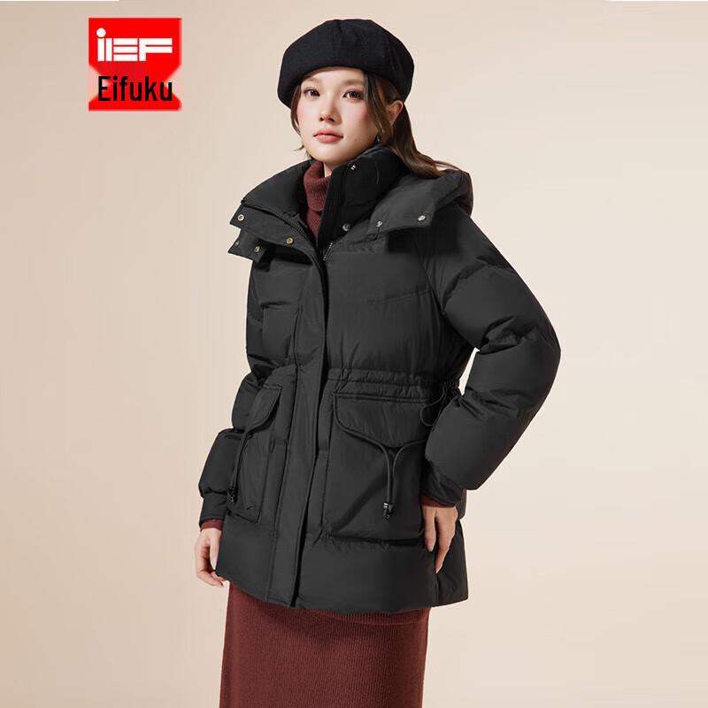 

IEF 2025 Winter Women s Hooded Down Mid-length Coat One Size