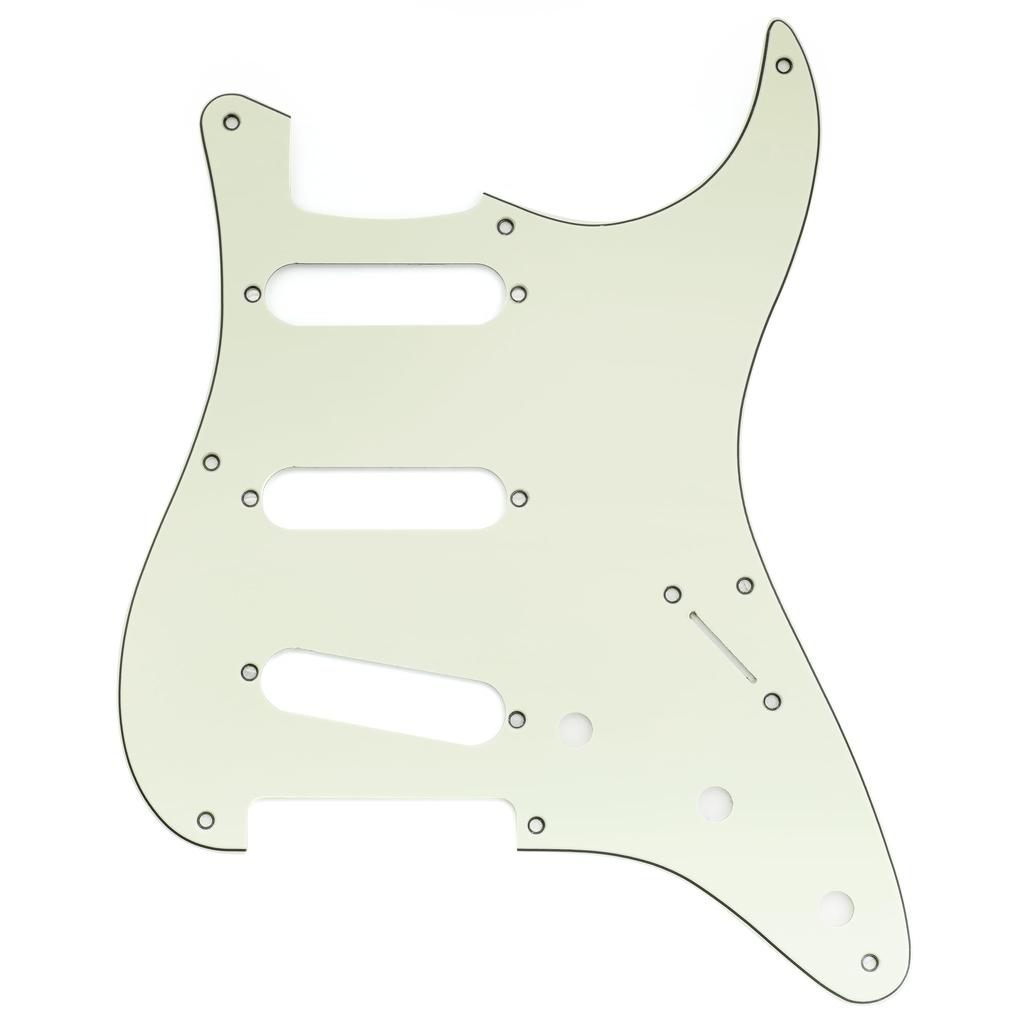 Musiclily Pro 8-Hole ST Stratocaster Pickguard, SSS, 3-Piece, Mint Green, for 2008-2019 China-Made Squier Classic Vibe SQ CV 50s Reissue Vintage