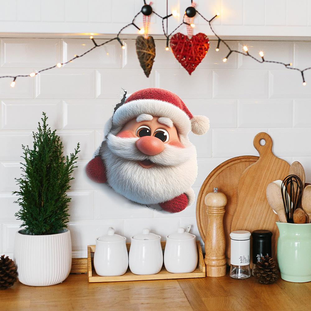 Cartoon and Cute Santa Claus Wall Stickers for The Entrance and Living Room Decoration and Beautification