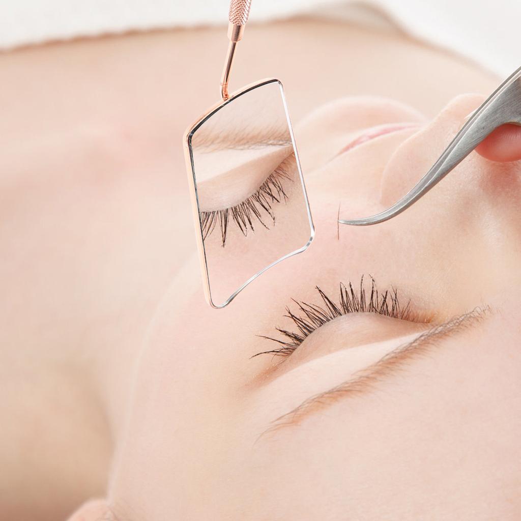 Professional Stainless Steel Lash Extension Mirror Portable Lightweight Eyelash Checking Mirror for Eyelash Extensions Face
