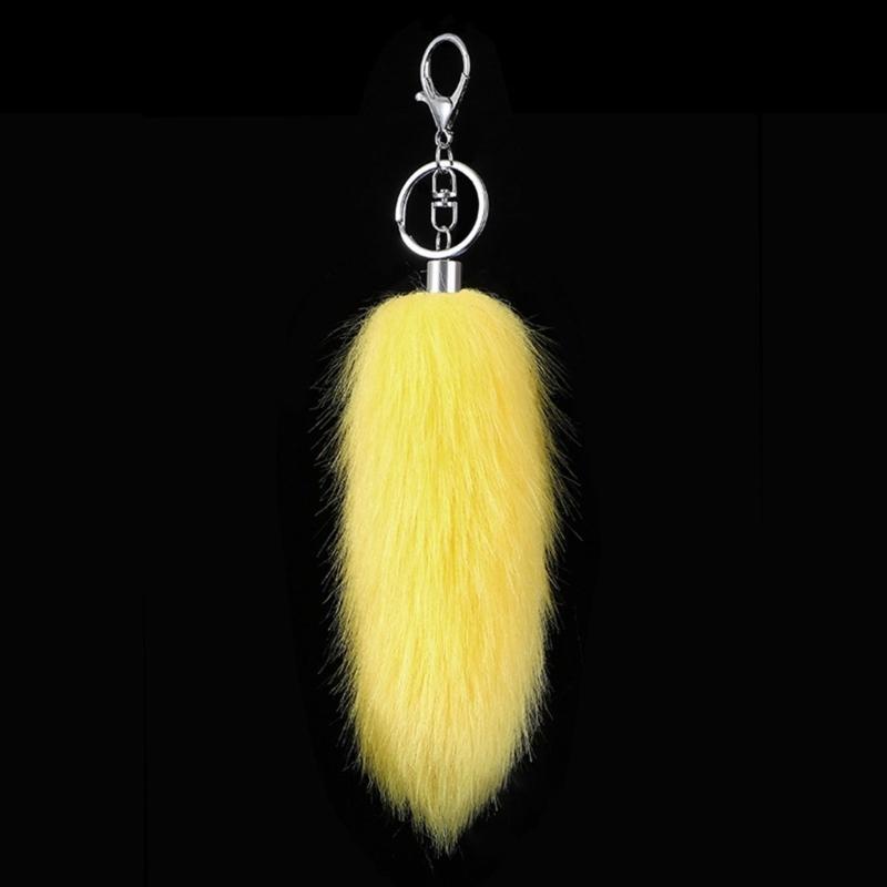 16cm Foxes Tail Keychain Faux Furs Foxes Tail Keyring Soft Furry Bag Hangings Charm Pendant Key Handbag Pendant Accessorise