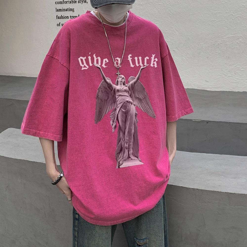 Polyester Vintage Tričko větší velikosti s krátkým rukávem Potisk zepředu Streetwear HipHop Harajuku oversized trička