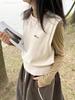 PLUS Autumn Slimming Layered Knit Vest Pullover - Sleeveless Round Neck Top