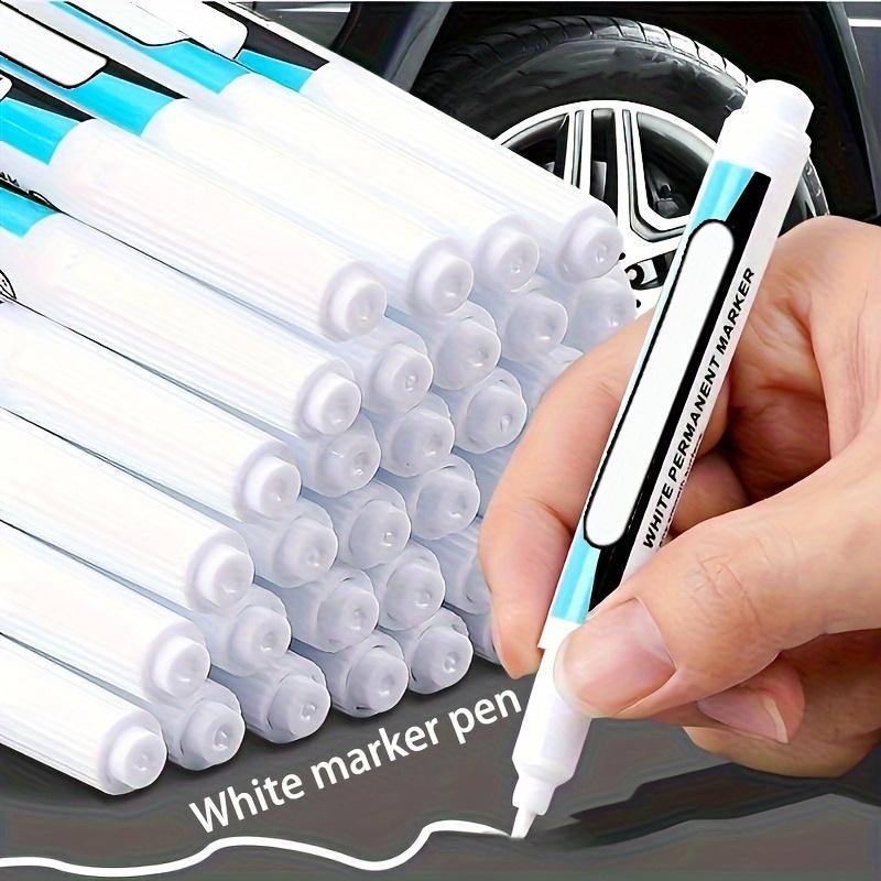 White Marker Oily Fine Tip Courier Waterproof Non-Fading Advertising Greeting Card Tire Glass Highlighter Pen Can Not Be Erased