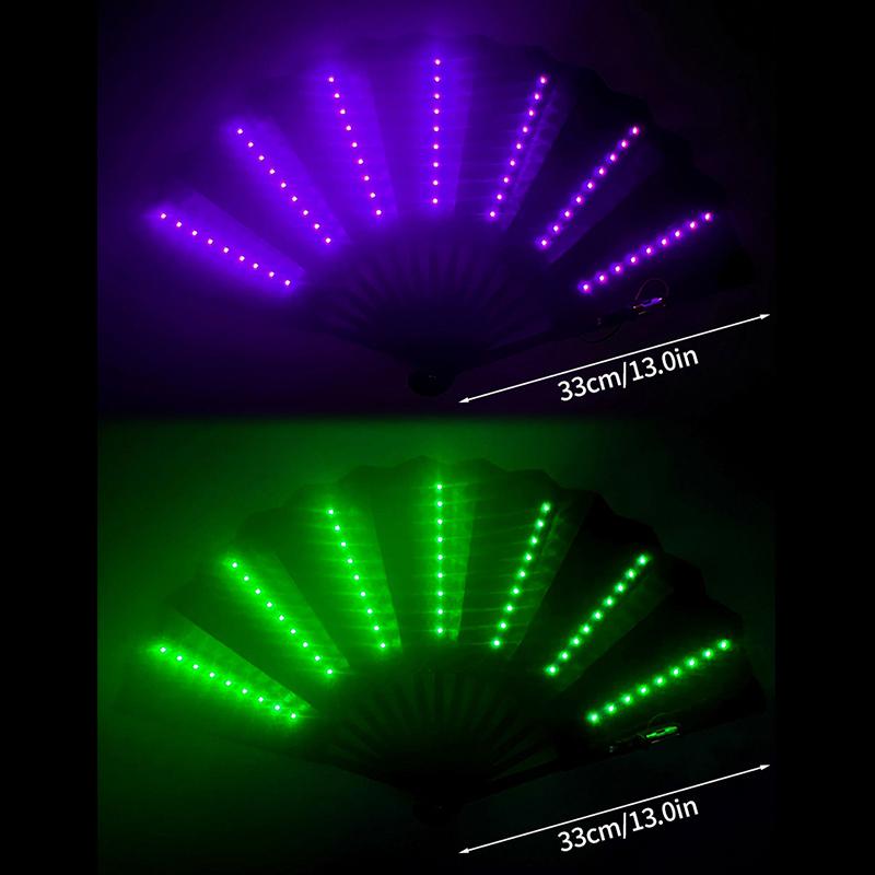 Glow Folding Led Fan Led Glasses Dancing Light Fan Night Show Halloween Christmas Rave Festival Accessories Glow Party Supplies
